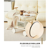 NNEDSZ Movable Modern  Trolley Small Unit Coffee Table Cart Storage Sofa Side Table with Wheels