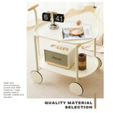 NNEDSZ Movable Modern  Trolley Small Unit Coffee Table Cart Storage Sofa Side Table with Wheels