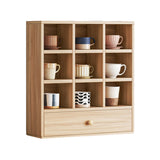 NNEDSZ DISPLAY STAND TEA CUP SHELFING FURNITURE CUBE CABINET W/ DRAWERS