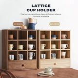 NNEDSZ DISPLAY STAND TEA CUP SHELFING FURNITURE CUBE CABINET W/ DRAWERS