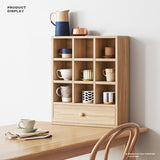 NNEDSZ DISPLAY STAND TEA CUP SHELFING FURNITURE CUBE CABINET W/ DRAWERS