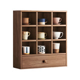 NNEDSZ DISPLAY STAND TEA CUP SHELFING FURNITURE CUBE CABINET W/ DRAWERS