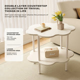 NNEDSZ Coffee Table Tea Cloud Sofa Side Table Modern Creative Double-Layer Corner Table