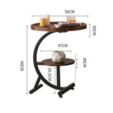 NNEDSZ 2 Tier End Table Sofa Side End Table Round Nightstand with Sturdy Metal Frame