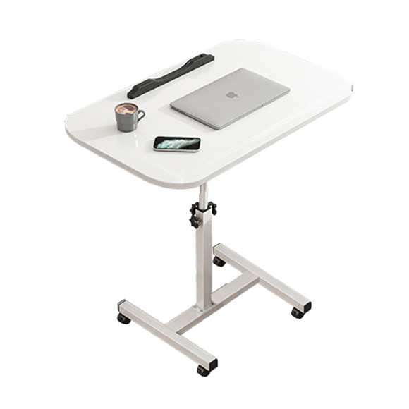 NNEDSZ Movable lifting computer table bedside portable table(White)
