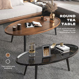 NNEDSZ Coffee Table Living Room Accent Oval Table Contemporary Style Leisure Tea Table