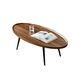 NNEDSZ Coffee Table Living Room Accent Oval Table Contemporary Style Leisure Tea Table
