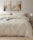 NNEDSZ Tufted Textured Quilt Cover Set- Beige - Super King Size