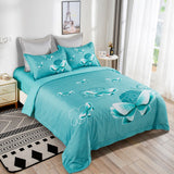 NNEDSZ Butterfly Green Quilt Cover Set - King Size