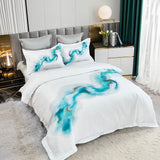 NNEDSZ Ocean Marble Quilt Cover Set - Queen Size