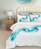 NNEDSZ Ocean Marble Quilt Cover Set - Queen Size