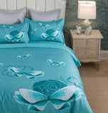 NNEDSZ Butterfly Green Quilt Cover Set - Queen Size