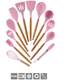 NNEDSZ 12pcs Silicone Utensils Set Black