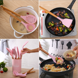 NNEDSZ 12pcs Silicone Utensils Set Pink