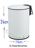 NNEDSZ 3L Soft Close Pedal Bin White