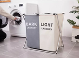 NNEDSZ Foldable Divisional Storage Laundry Basket 2 Grid
