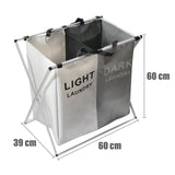 NNEDSZ Foldable Divisional Storage Laundry Basket 2 Grid