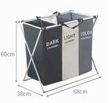 NNEDSZ Foldable Divisional Storage Laundry Basket 3 Grid