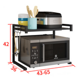 NNEDSZ Adjustable Microwave Oven Storage Shelf Black