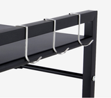 NNEDSZ Adjustable Microwave Oven Storage Shelf Black