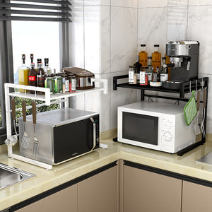 NNEDSZ Adjustable Microwave Oven Storage Shelf White