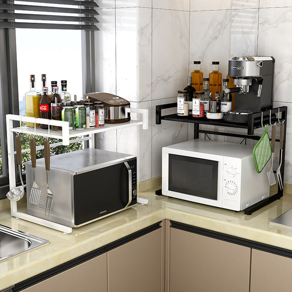NNEDSZ Adjustable Microwave Oven Storage Shelf White