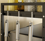 NNEDSZ Adjustable Width & Height Microwave Shelf Black