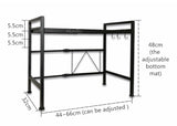 NNEDSZ Adjustable Width & Height Microwave Shelf Black