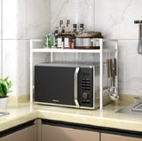 NNEDSZ Adjustable Width & Height Microwave Shelf White