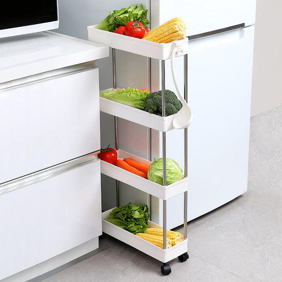 NNEDSZ Narrow Rolling Storage Cart 4 Tier