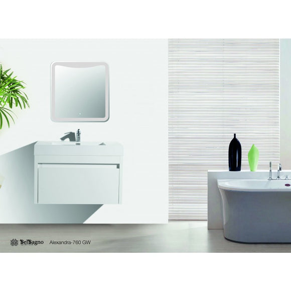 NNEDSZ Alexandra wall hung bathroom vanity in Gloss White