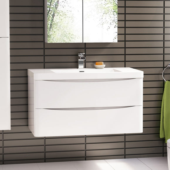 NNEDSZ Ancona wall hung bathroom vanity 1200mm Gloss White