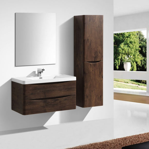 NNEDSZ Ancona wall hung bathroom vanity 1200mm Rose Wood