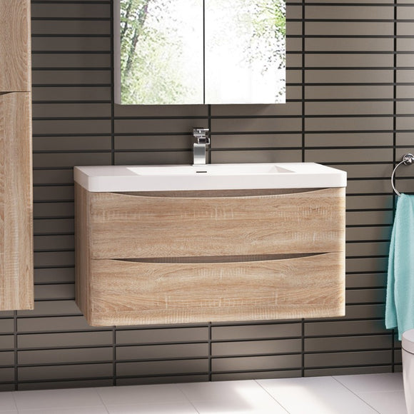 NNEDSZ Ancona wall hung bathroom vanity 1200mm White Oak