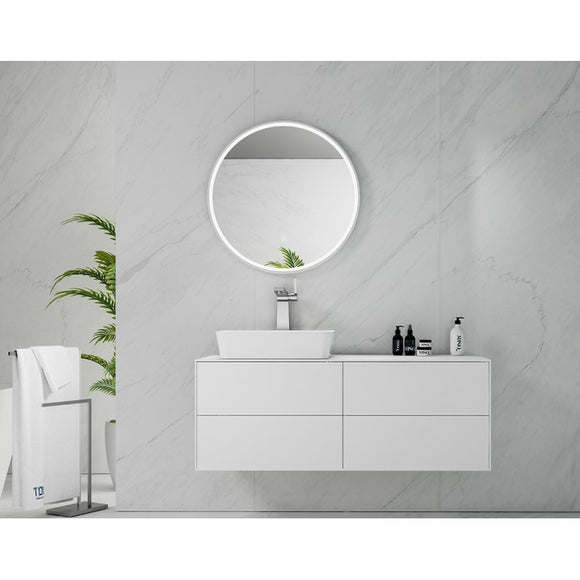 NNEDSZ Marmo Round LED Bathroom Wall Mirror