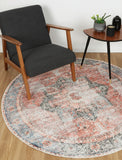 NNEDSZ vintage-crown-cezanne-terracotta-sky-distressed-vintage-round-rug 180X180