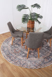 NNEDSZ vintage-crown-cezanne-rabbit-gray-inca-gold-distressed-vintage-round-rug 180X180