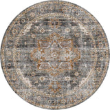 NNEDSZ vintage-crown-cezanne-rabbit-gray-inca-gold-distressed-vintage-round-rug 180X180