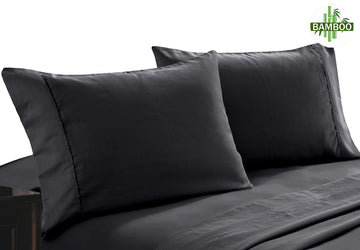 NNEDSZ 400 thread count bamboo cotton twin pack pillowcase charcoal