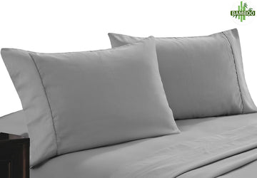 NNEDSZ 400 thread count bamboo cotton twin pack pillowcase silver