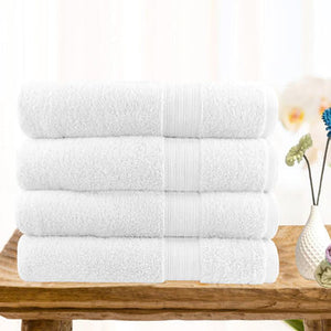 NNEDSZ 4 piece ultra light cotton bath towels in white
