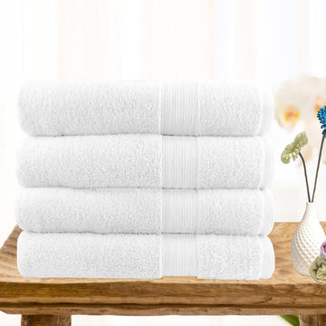 NNEDSZ 4 piece ultra light cotton bath towels in white
