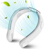NNEDSZ LIFEBEA Portable Neck Fan, Hands Free Bladeless Fan, 4000 mAh Battery Operated Wearable Personal Fan, Leafless, Rechargeable, Headphone Design, USB Powered Desk Fan,3 Speeds (White)