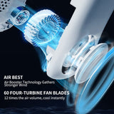 NNEDSZ LIFEBEA Portable Neck Fan, Hands Free Bladeless Fan, 4000 mAh Battery Operated Wearable Personal Fan, Leafless, Rechargeable, Headphone Design, USB Powered Desk Fan,3 Speeds (White)