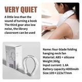 NNEDSZ LIFEBEA Portable Neck Fan, Hands Free Bladeless Fan, 4000 mAh Battery Operated Wearable Personal Fan, Leafless, Rechargeable, Headphone Design, USB Powered Desk Fan,3 Speeds (White)