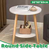 Minimalist Small Double Layer Sofa Side Table Compact Living Room End Table