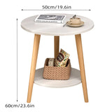 Minimalist Small Double Layer Sofa Side Table Compact Living Room End Table