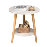 Minimalist Small Double Layer Sofa Side Table Compact Living Room End Table