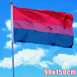 NNEDSZ Bisexual Large Flag 150X90Cm Bi Sexual Pride Lgbt Lesbian Gay Rainbow Mardi Gras