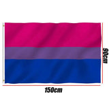 NNEDSZ Bisexual Large Flag 150X90Cm Bi Sexual Pride Lgbt Lesbian Gay Rainbow Mardi Gras